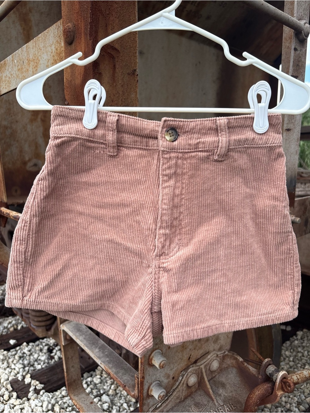 Billabong Women's Pink Corduroy High Rise Chino Shorts 24 Button Pockets